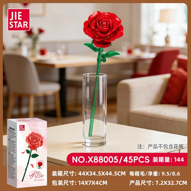 Small Particle Building Block Diy Micro Blocks Flower Bouque Kit Display Model Educational Puzzle Toy For Adult Women Home Decor