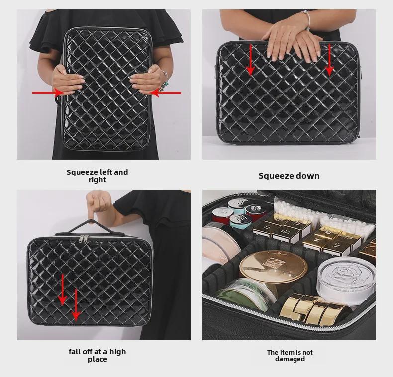 Large-Capacity Makeup Storage Bag: Portable Organizer for Brushes, Tools, Nails, and Eyelash Accessories