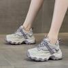 Super hot daddy shoes women's spring new rhinestone thick sole heightening women's shoes versatile casual sports shoes