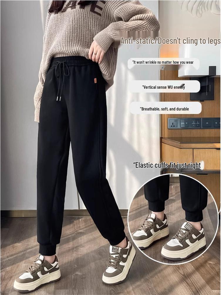Women's Plus Size Fleece-Lined Lambswool Sweatpants - Winter Casual Loose Fit