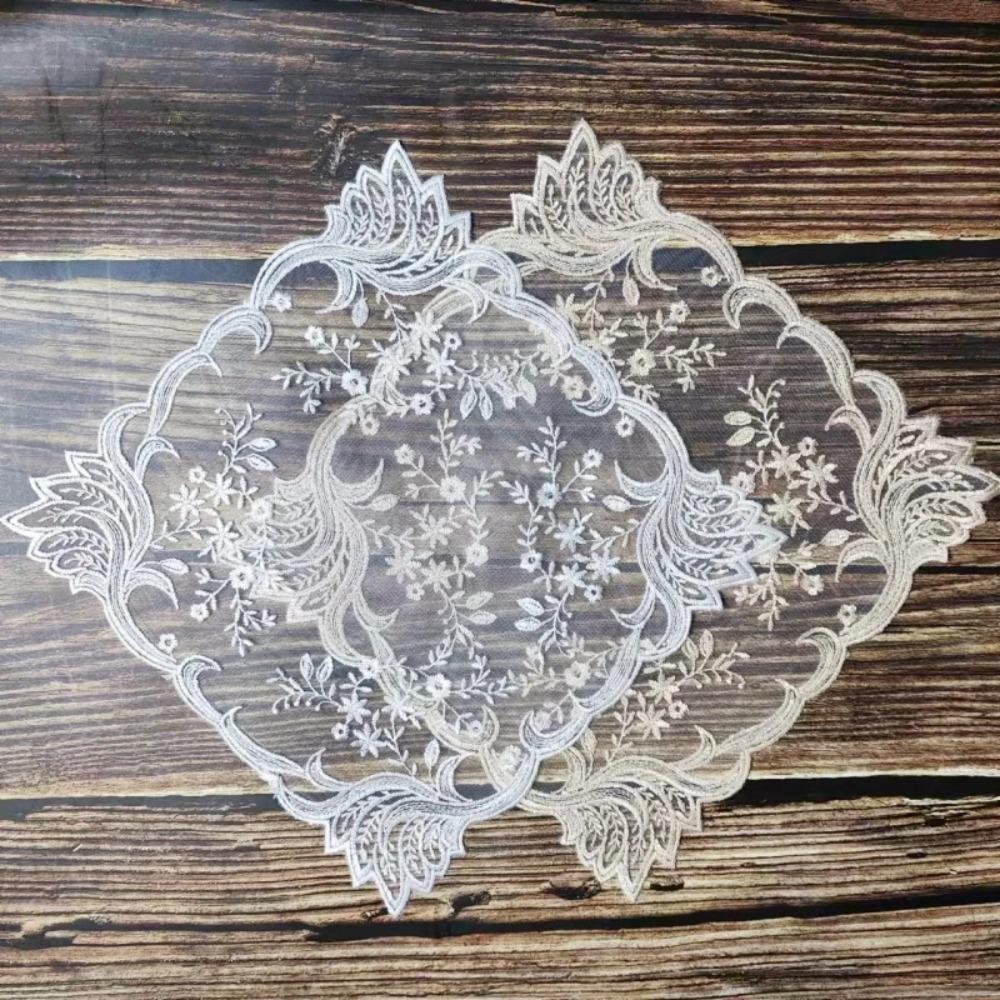 Lace Table Placemat Square Coaster Antique European Embroidery Table Mat  Bar