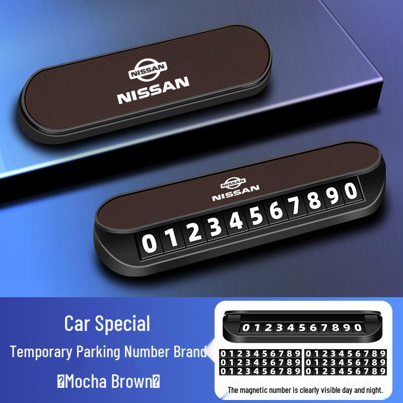

Temporary Parking Phone Number Plate & Dashboard Ornament for Nissan Models: Sylphy, Teana, Qashqai, X-Trail, Tiida