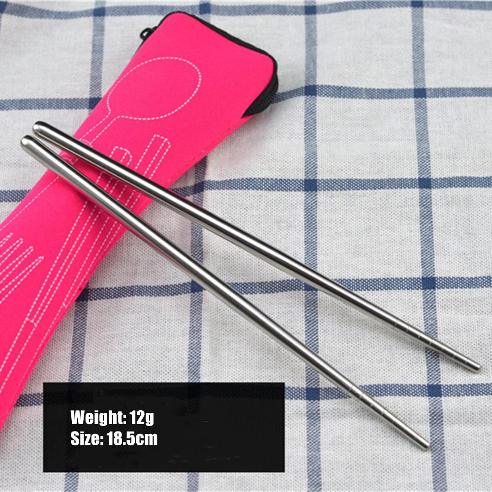 3Pcs/4Pcs/7Pcs Set Dinnerware Portable Printed Knifes Fork Spoon Stainless Steel Family Camping Steak Cutlery Tableware with Bag