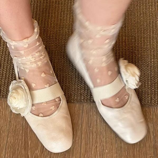 Sheepskin version~ inner height increase 4cm flower Mary Jane shoes women's pure handmade DIY pure handmade removable casual single shoes