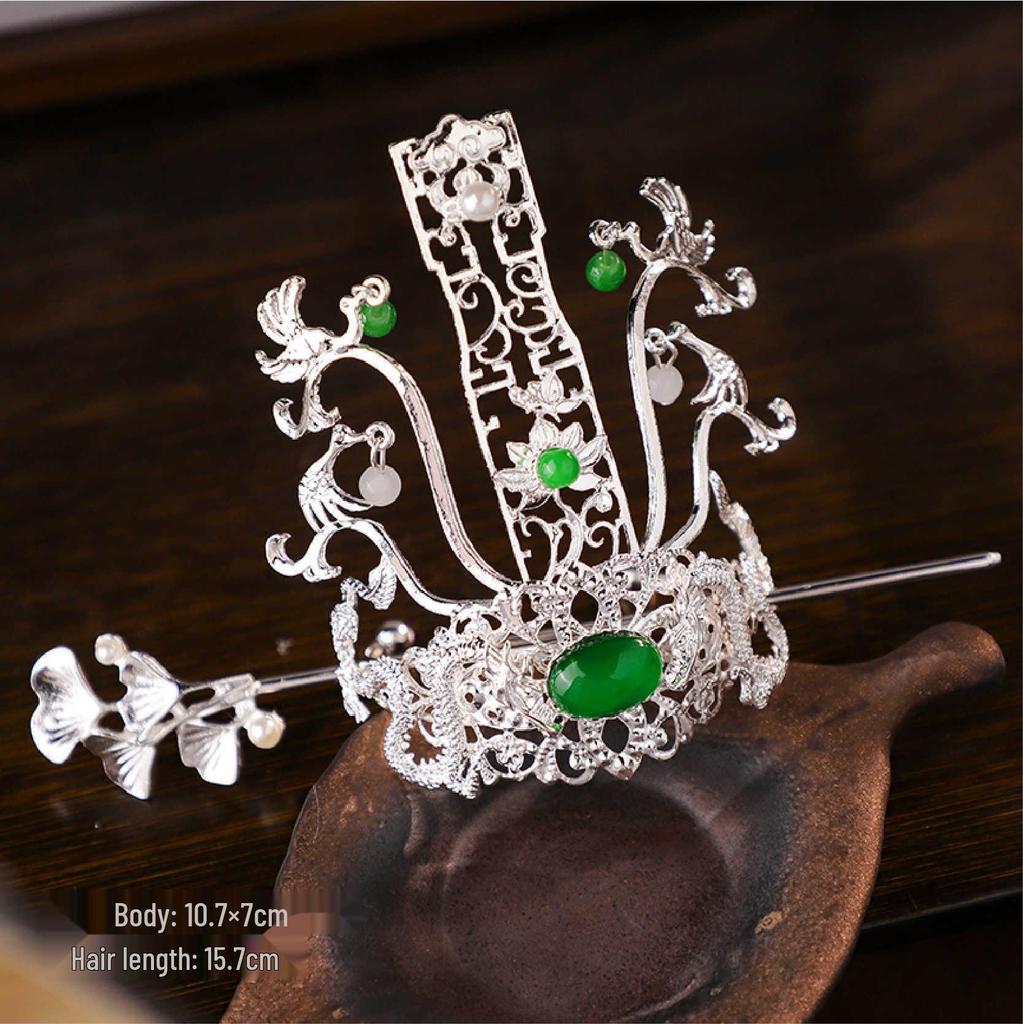Handmade Wuxia Style Unisex Hair Crown Tiara and Hairpin