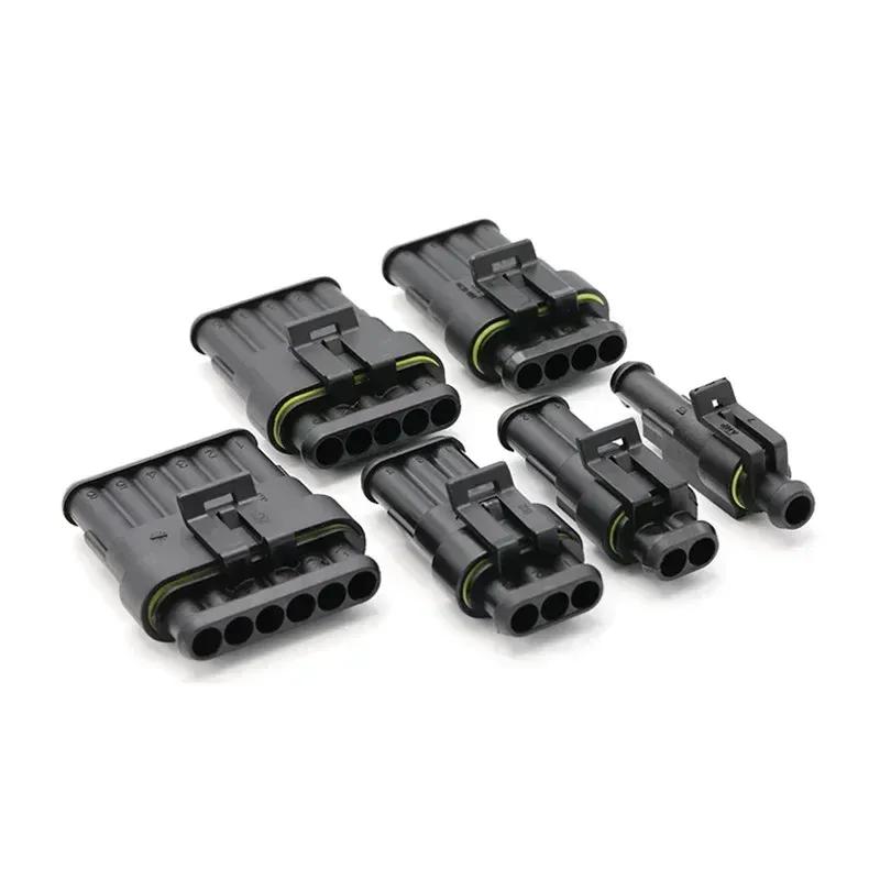 10 Sets Waterproof Connector - 1/2/3/4/5/6 Pin, 12A, IP68, for Automotive Electrical Wire, Truck/Car