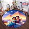 3D HD Princess Aladdin Cartoon Round Carpet, Living Room Bedroom Children's Room Comfort Rug, Non-Slip Durable Mat, Nice Gift