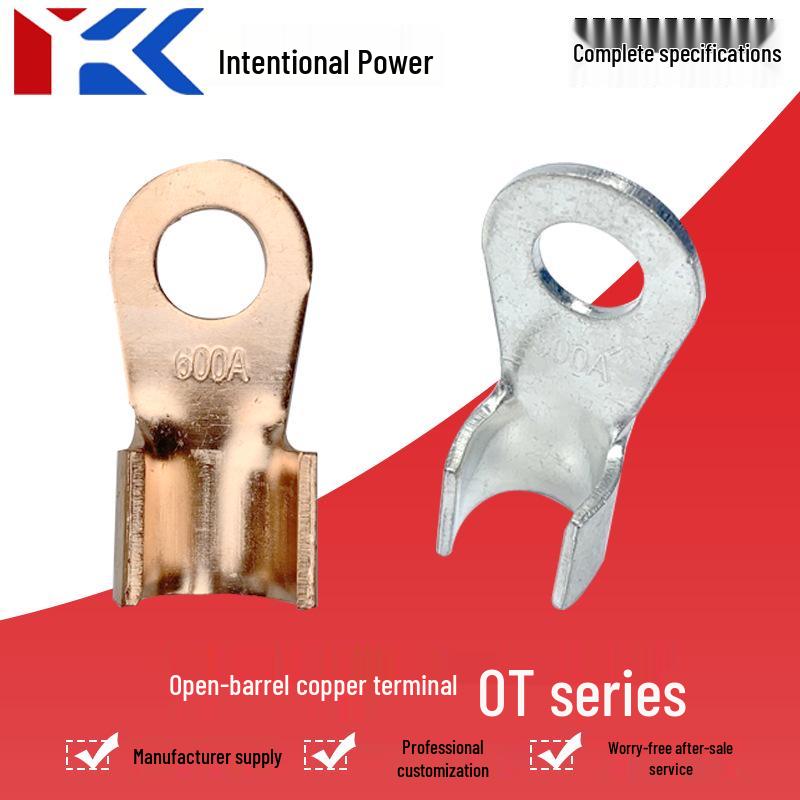 Purple Copper Open Nose Crimp Terminals: OT Copper Lugs 10A-1000A, Tinned Electrical Wire Connectors