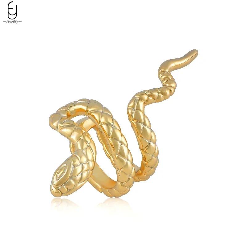 925 Silver Needle Vintage Snake Earrings Women Gold Round Ear Clips Punk Style Fashion Hoop Earrings Women Jewelry