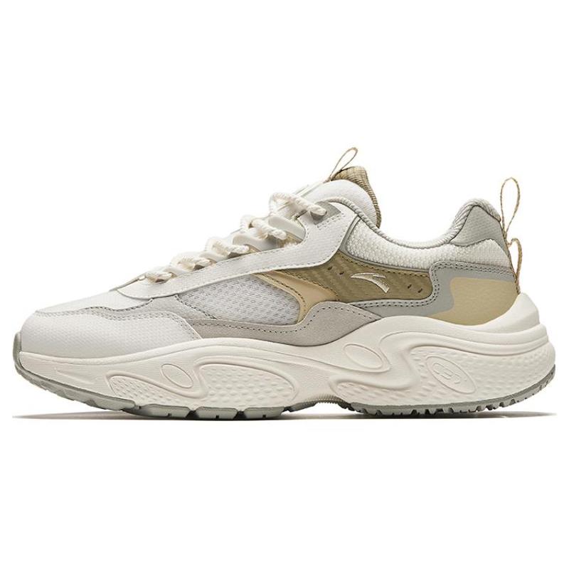 Anta Stars Cushioning Wear-Resistant Low-Top Casual Shoes Men's White Gray Yellow Sneakers 912428837-2