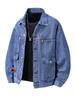 Trendy Losse Plus Size Denim Jas voor Heren - Winddicht, Koudebestendig, Slijtvast met Meerdere Zakken.