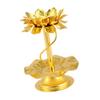 Decorative Candle Stand 4Inch Alloy Lotus Leaf Shape Perfect for Wedding Spiritual Buddhists Gathering Supplies