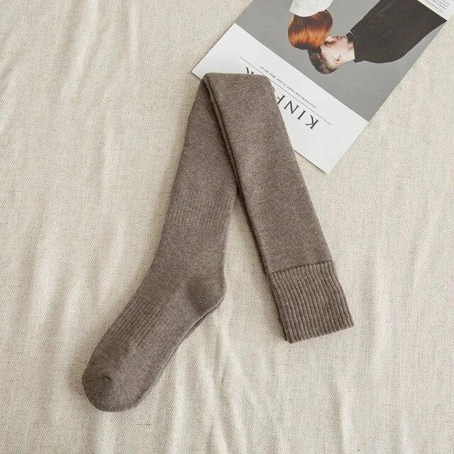 

Новые женские носки, сексуальные теплые гольфы выше колена, зимние длинные хлопковые толстые чулки для девочек, женские носки до бедра