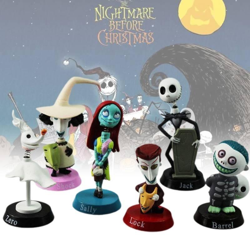 Nightmare Before Christmas Jack Skellington Figurines Set For Play Or Display