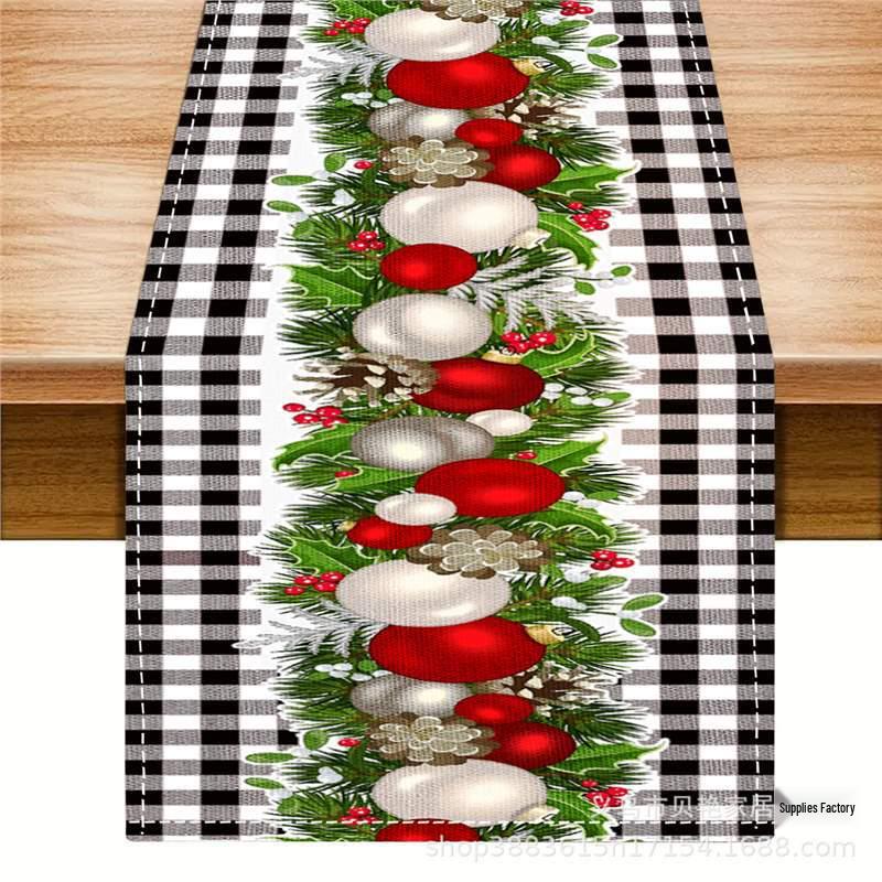 Cross-border Christmas Snowman & Santa Table Runner and Placemat