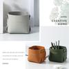 Nordic Makeup Leather Storage Pen Holder, Foldable Desktop Miscellaneous Items, Air Conditioning Remote Control Storage Bucket
