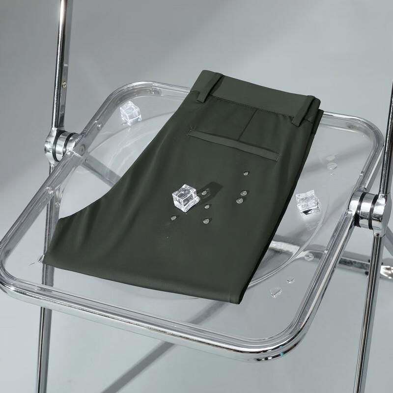 Yiliteng Men's Ice Silk Stretch Casual Trousers