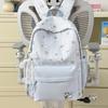 Schoolbag Female Japanese Small Fresh Sweet Printed Bear Striped Backpack Junior High School Student Lightweight Large Capacity Backpack