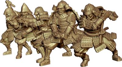 Artist Hobby 1/72 Scale Mr. and Mrs. History Series Japanese Warring States Period Samurai Attack Set of 5 Resin Kits with Etched Weapons AHLAH88009