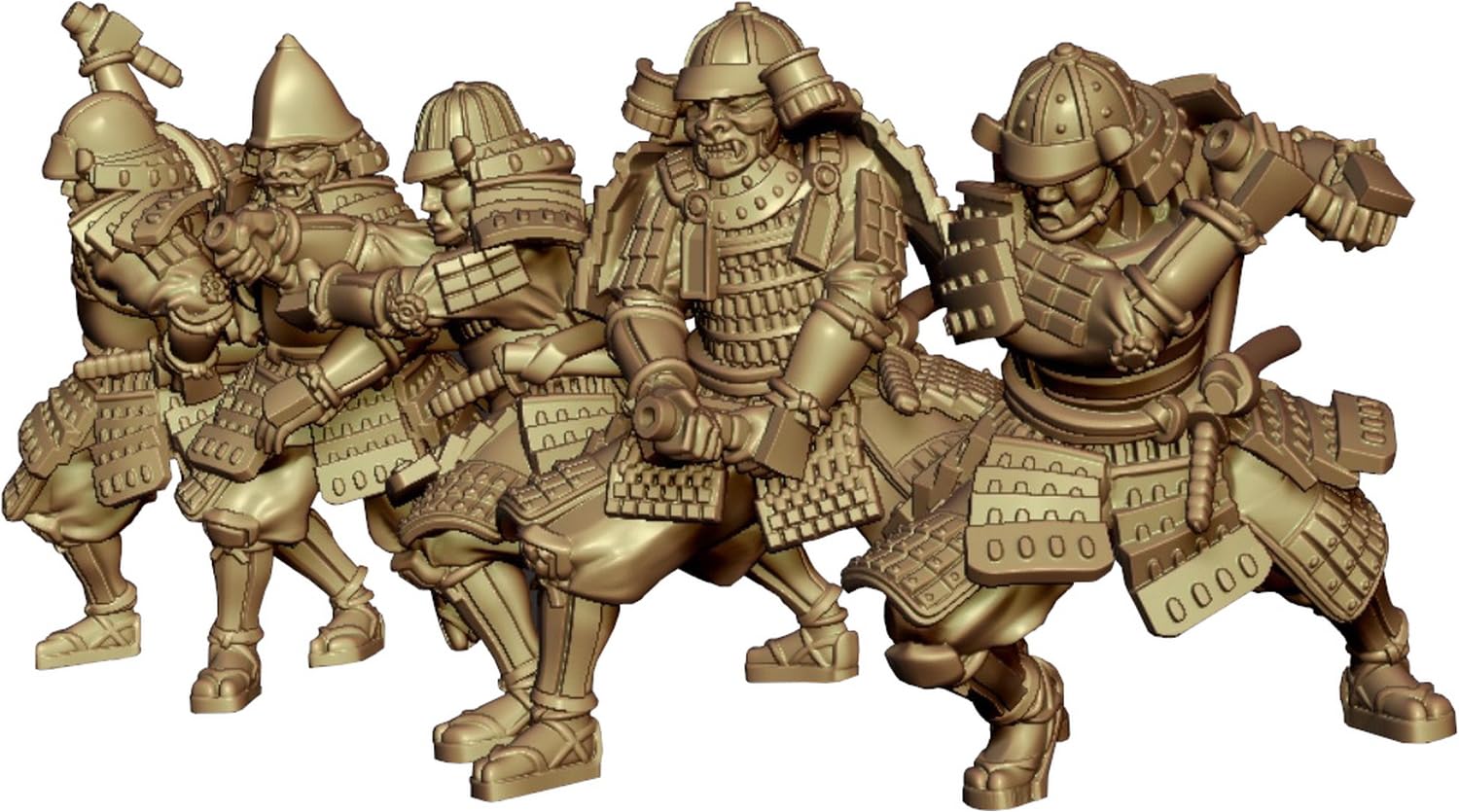 

Artist Hobby 1/72 Scale Mr. and Mrs. History Series Japanese Warring States Period Samurai Attack Set of 5 Resin Kits with Etched Weapons AHLAH88009