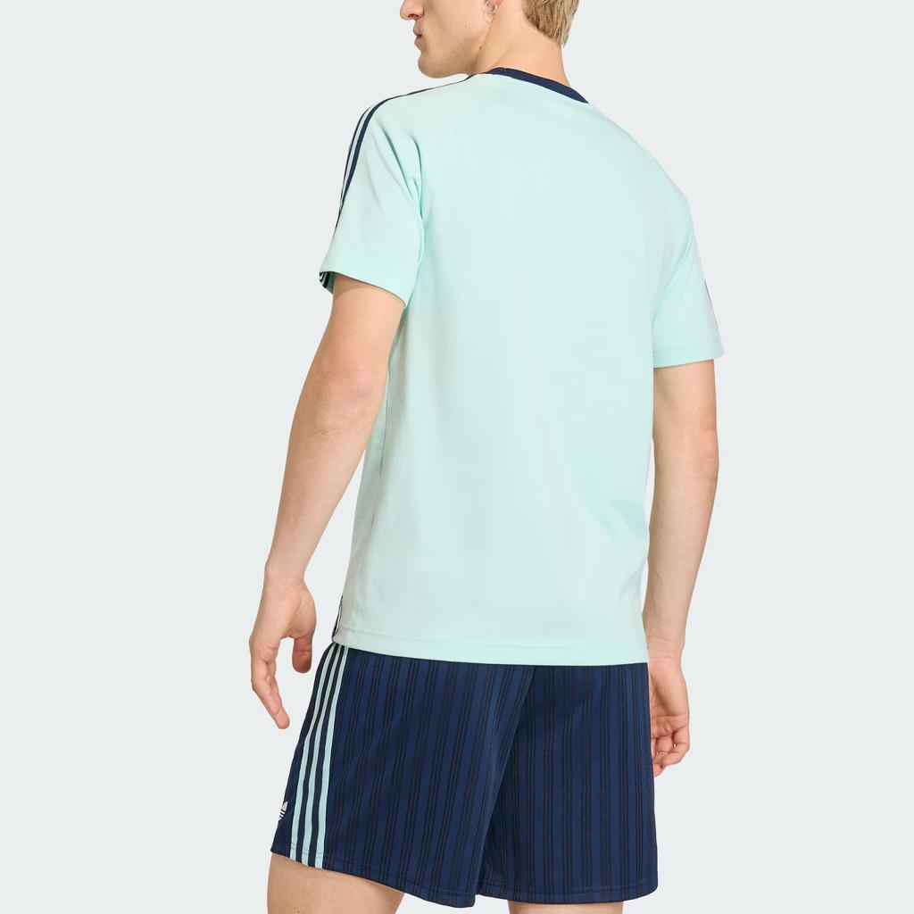 adidas Originals T-Shirts Herren Hell schimmerndes Blau Rundhalsausschnitt Moderat KE2928