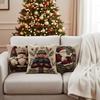 Set of 4 Christmas Throw Pillow Covers 45x45cm Christmas Cushion Covers Square Xmas Pillow Case for Sofa Couch Home Office Decor