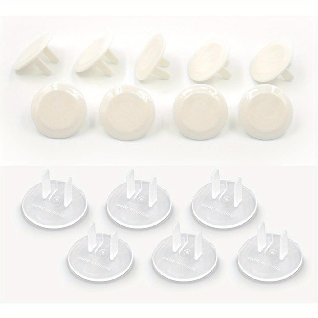 10pcs Clear White Electric Safety Cap for Kids - Protects Against Intersections and Accidents