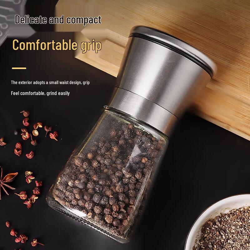 Baijie Manuell Pepparkvarnset i Rostfritt Stål & Glas