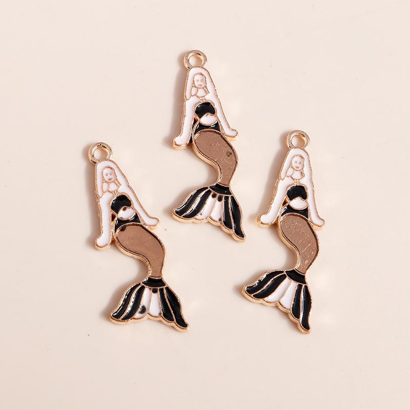 10pcs Cute Marine Life Charms for Jewelry Making Enamel Starfish Shell Mermaid Charms Pendants for DIY Necklaces Earrings Gifts