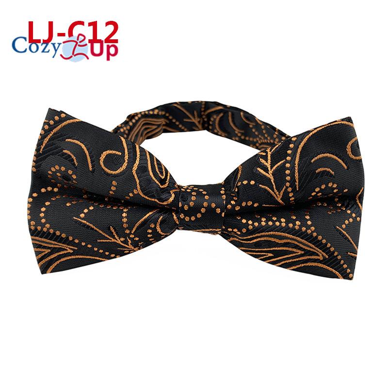 Fashion Blue Paisley Bowtie  Set for Men Wedding Business Party Luxury Pre-tied Men's Bow Tie Gifts