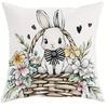Easter Truck Bunny Print Nordic Home Decor Pillowcase Bedroom Living Room Sofa Decoration Polyester Cushion Cover with Zipper