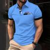 Parisian Print Short-sleeved Polo Shirt for Men's Casual Style, Multi-functional Lapel Shirt, Summer Street Men's Casual Breatha