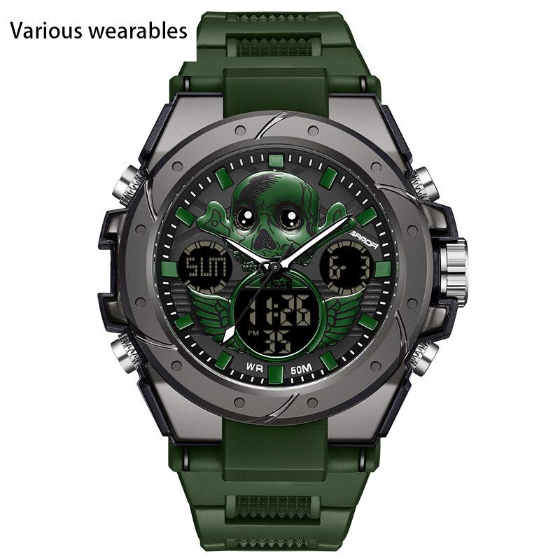 New Harajuku Style Skull Waterproof Men's Electronic Multi-Function Electronic Watch Outdoor Sports Men's Watch