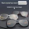 2025 Women's High-End Crystal Sunglasses with Tea-Colored Lenses and Full-Frame Protection