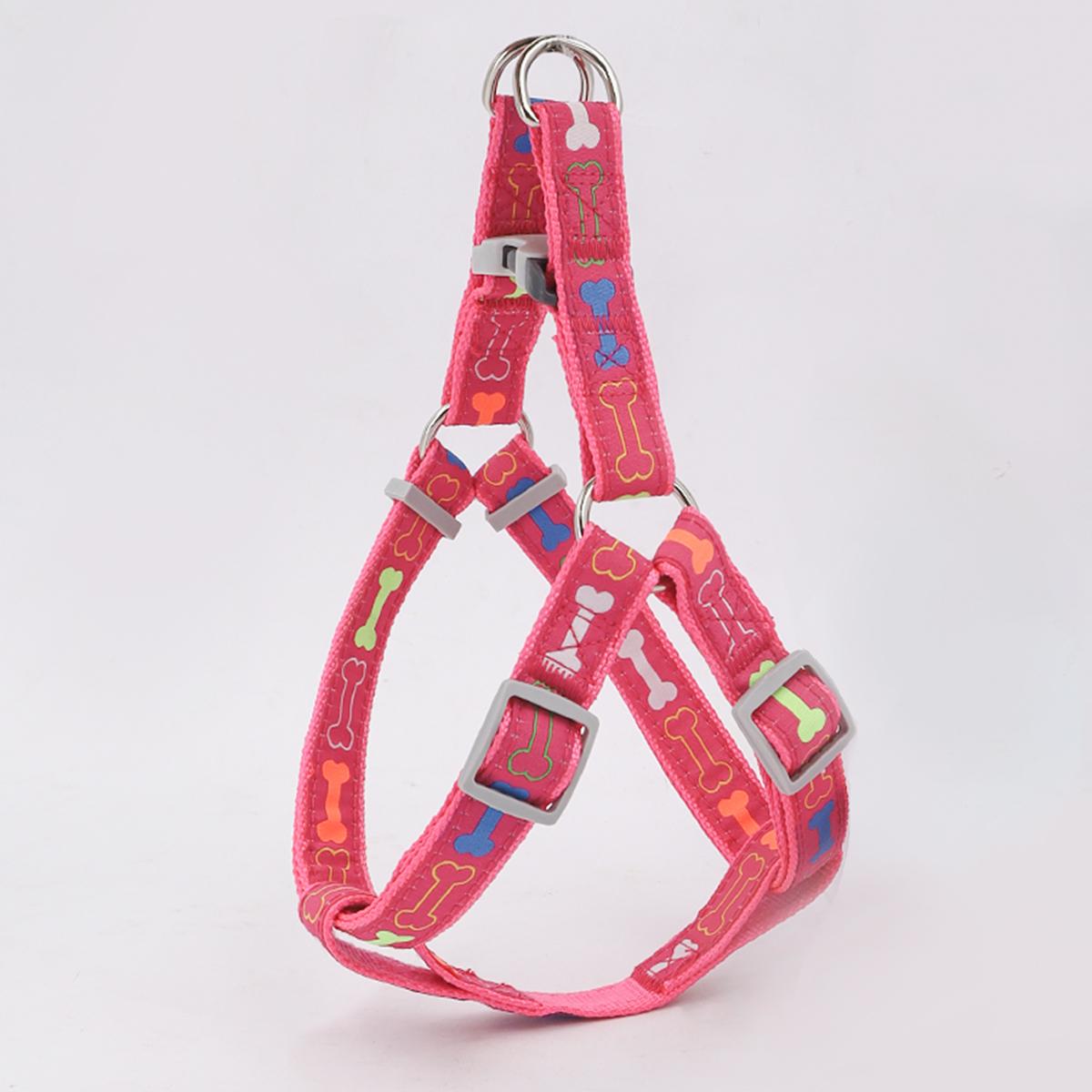 

1PC Colorful Bone Tripod Pet Dog Harness For Indoor And Outdoor Use S рожевий