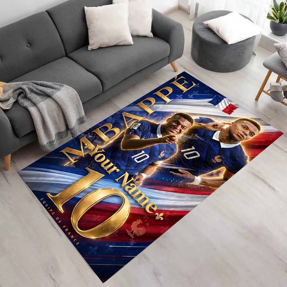 Mbappé Customize Your Name Floor Rug Office Rug Perfect for Living Rooms Dining Room Balcony Playrooms Antislip Carpet Decorate Offices
