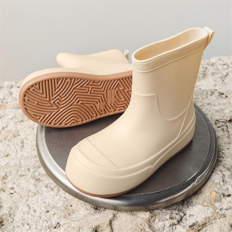 Women Rain Boots Spring Autumn Waterproof Anti-slip Overshoes Outdoor Thick Sole Platform Ankle Gumboots PVC Wellies for Women