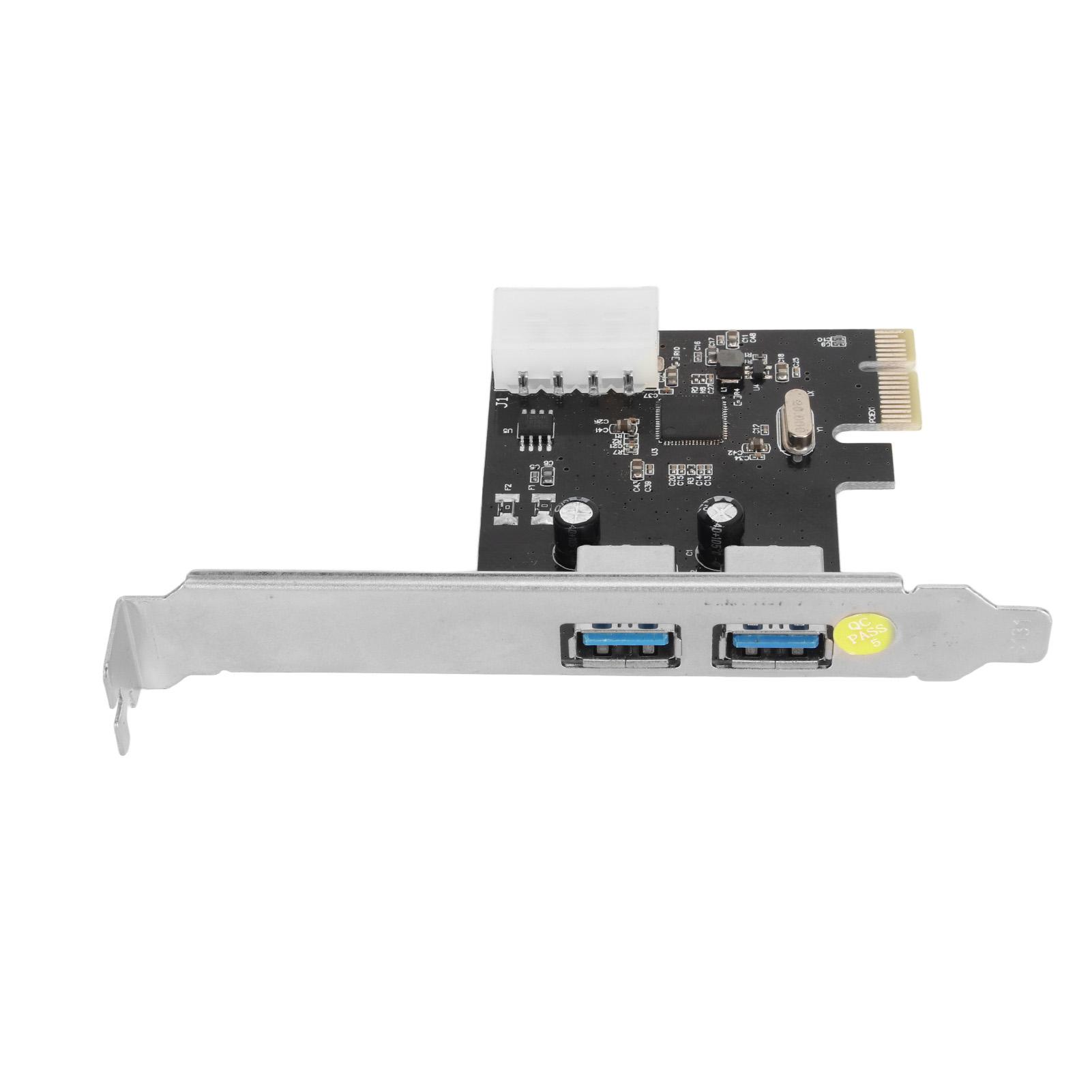 

Карта розширення PCIe до USB3.0 5 Гбіт/с 2 порти 4-контактний роз єм живлення Plug and Play Карта контролера PCIe для Win