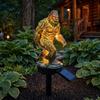 Golden Gorilla Solar Sculpture Dragon Garden Statue Light Gothic Medieval Resin Outdoor Lantern Sculpture Magical Fantasy Decor for Yard Patio,