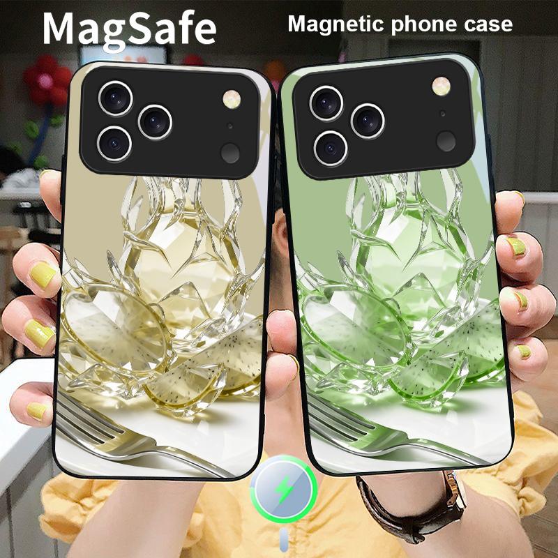 Familiar dragon fruit For Magsafe iPhone 17 Pro Max 16 E 15 14 13 Plus 12 mini 11 17 Air XR Xs Max 7 Plus Glass Phone Case