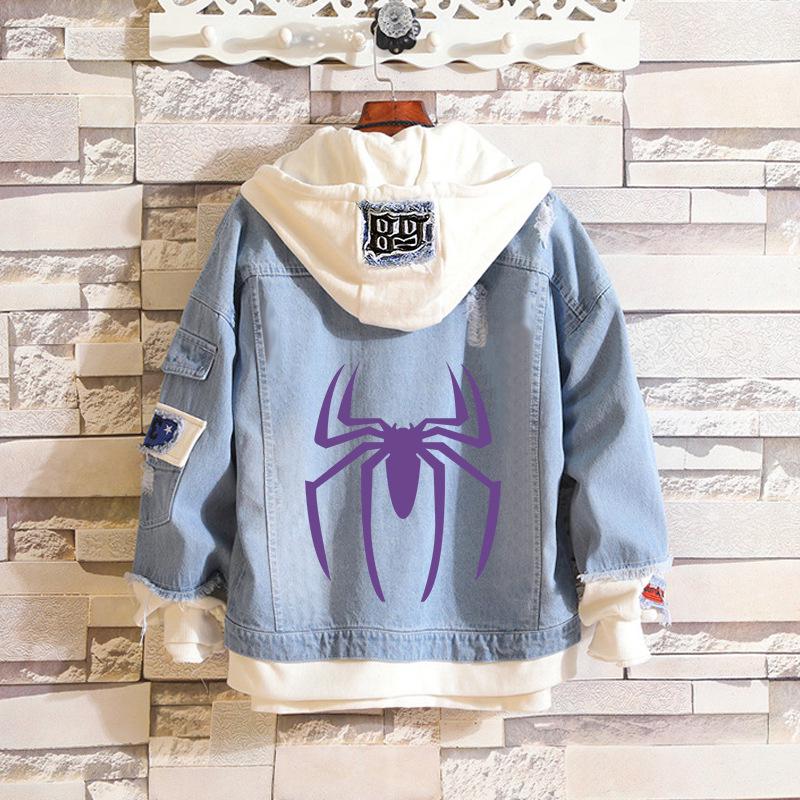Spiderman Frühling/Herbst Anime Unisex Jeansjacken & Sweatshirts - Trendige Multicolor-Stile