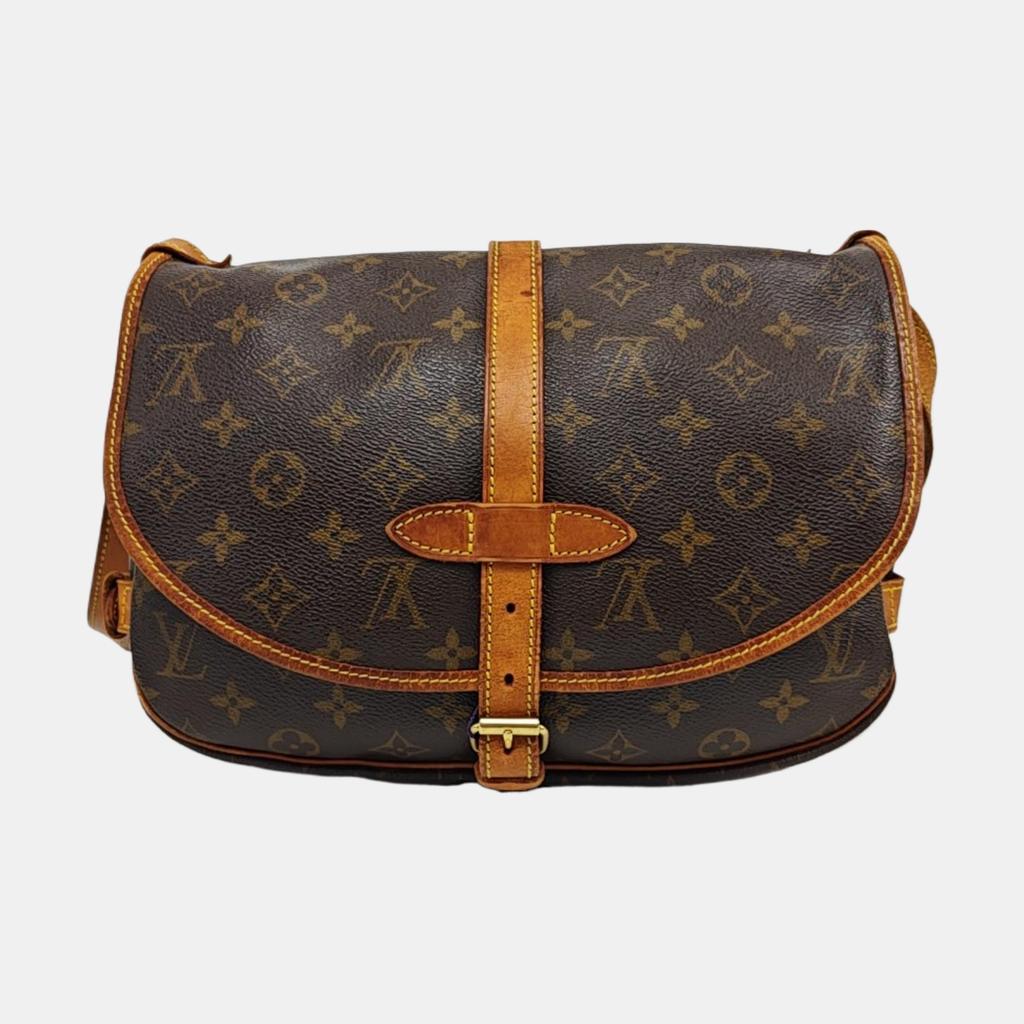 [Pre-Owned] Monogram Saumur 30 Iconic Classic Logo Print Adjustable Shoulder Strap Canvas And Leather Messenger Bag - Fair #9WBDKH