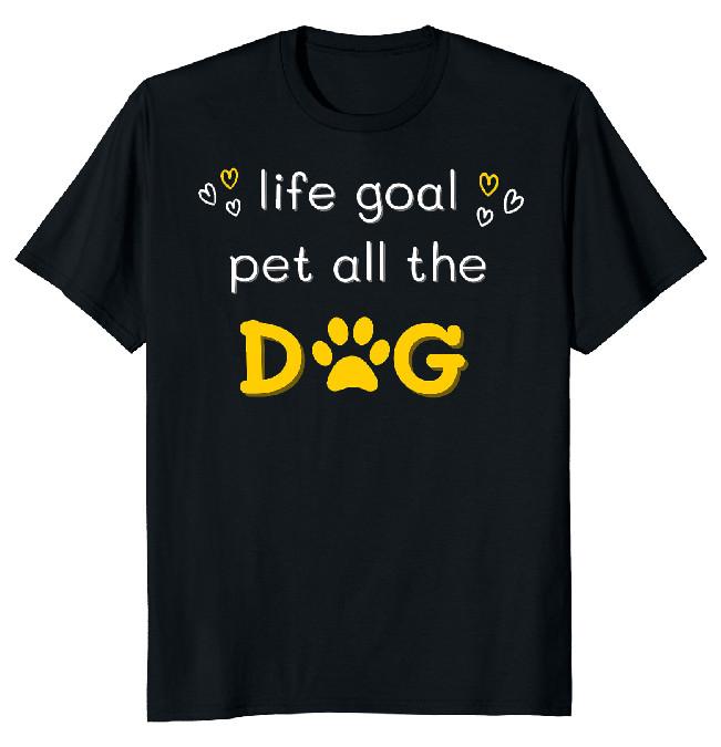 NEW LIMITED Life Goal Pet All The Dogs Classic Novelty Tee L