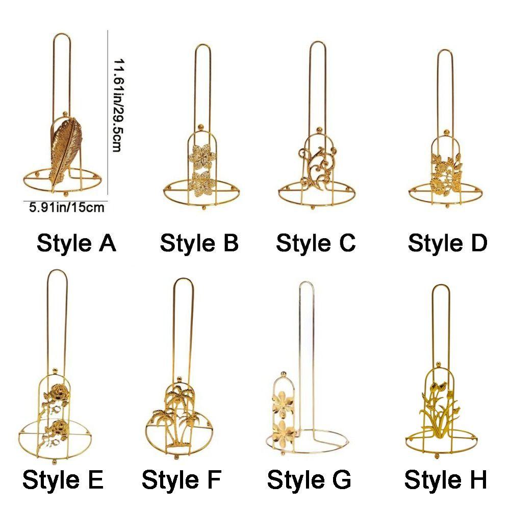 Creative Iron Tree Paper Towel Holder Free Standing Gold Vertical Paper Shelf Decorative One-handed Tear Tissue Stand For Home