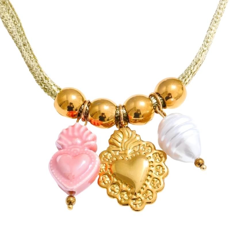 Элегантное пляжное бусинное ожерелье Стильная цепочка на ключицы 18K позолоченная Плетеная веревочная цепочка Украшения в богемном стиле