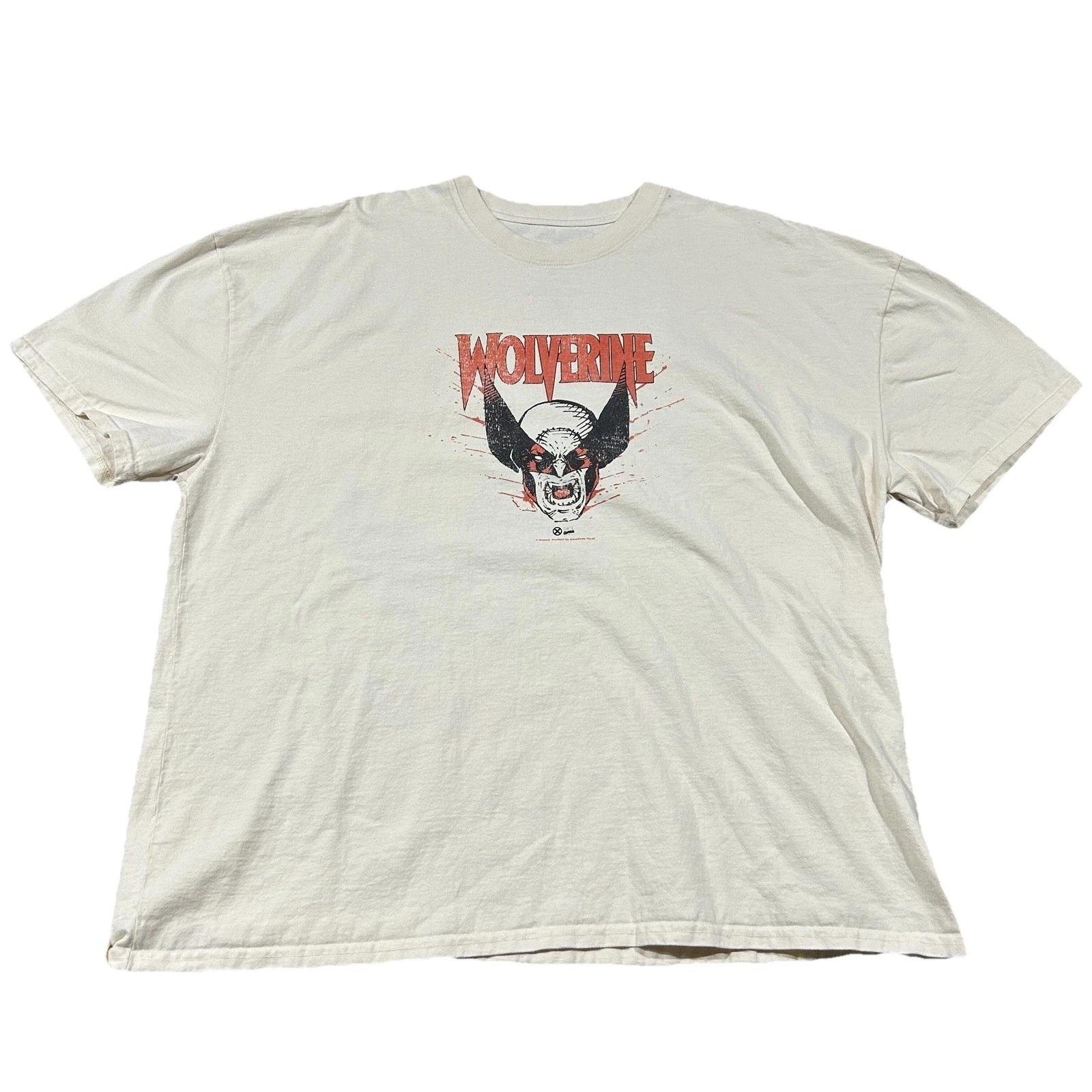 Wolverine T-Shirt 2XL American Thrift Marvel Comic Print Graphic Tee Front XL