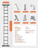 Multi-Purpose Folding Ladder 7-in-1 3 Step 12ft with Scaffolding Plank