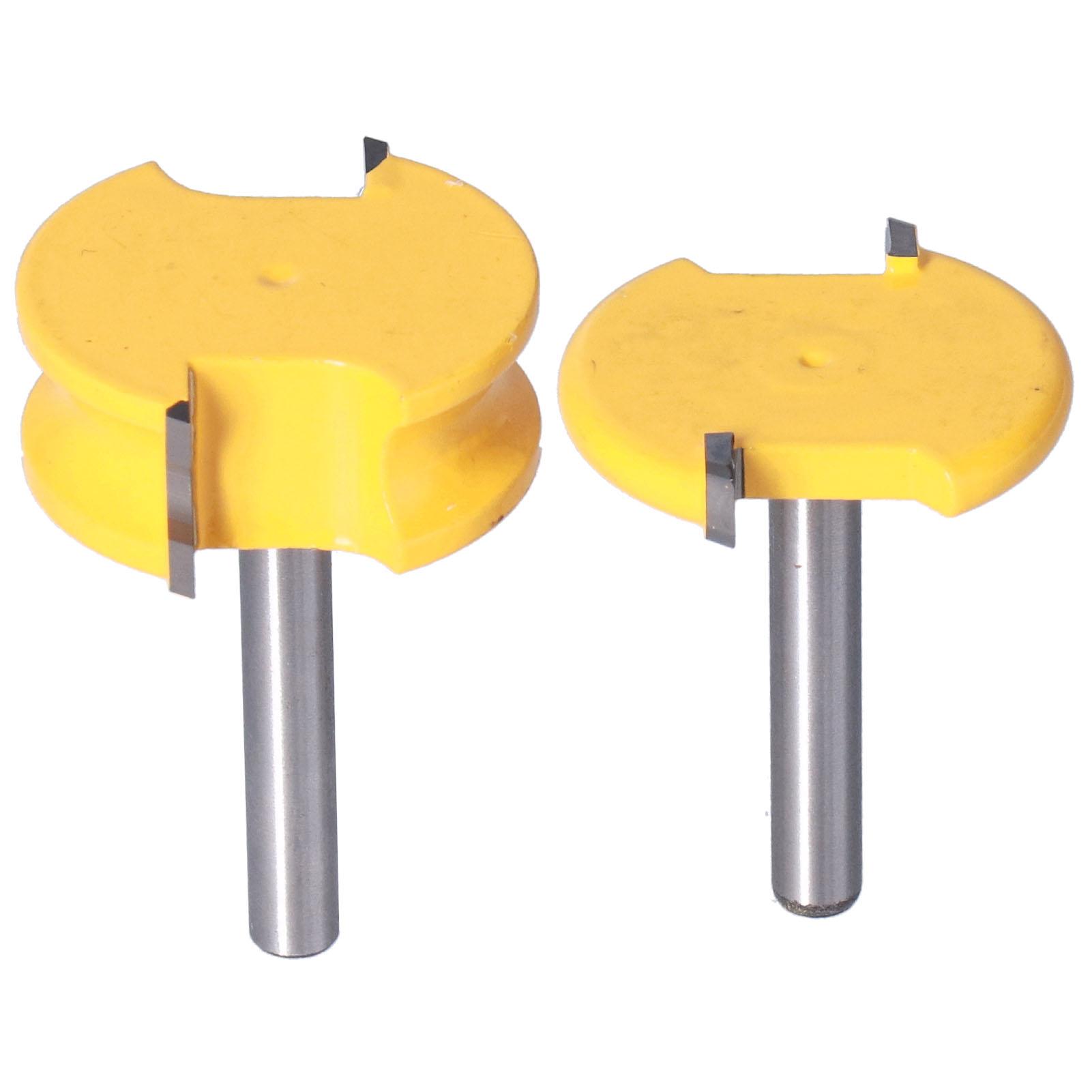 

2Pcs Router Bit Set 14in Shank Silver Yellow Bead Joint Routers Bits for Woodworking