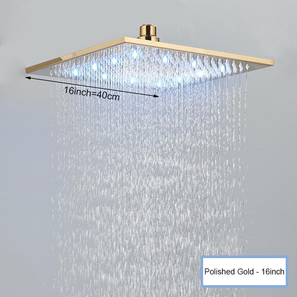 Schwarze Decken-Intelligente Fernbedienung LED Regenfall Wasserfall Einzelne Duschkopf Versteckter Duschhahn