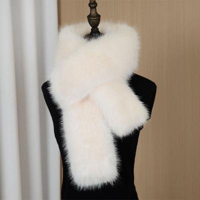 Vintage 180cm Fake Fur Long Scarf Soft Thick Winter Fluffy Scarf Fur Decor Ladies Neck Warmer Scarves for Women Men